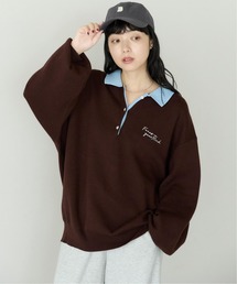 スエットライクニットポロ
