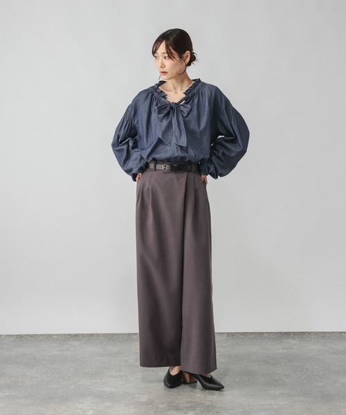 GLOBAL WORK(グローバルワーク)の「ライトデニムボウタイブラウス長袖/842314(シャツ/ブラウス・レディース・ブラック/ブルー・LARGE/MEDIUM)」の8枚目の写真