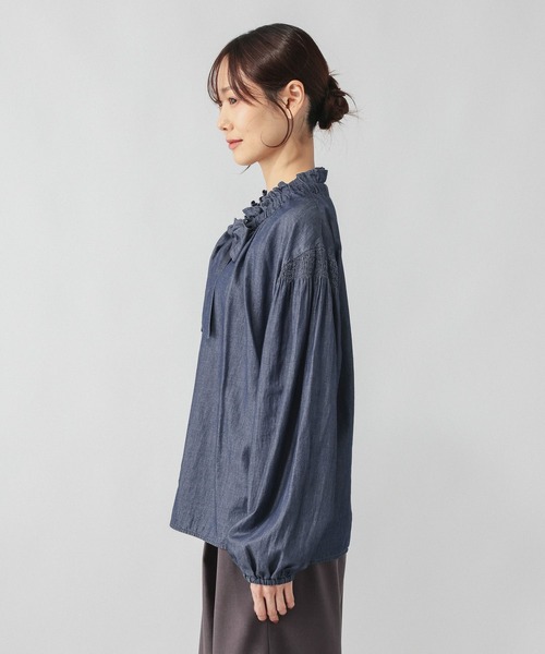 GLOBAL WORK(グローバルワーク)の「ライトデニムボウタイブラウス長袖/842314(シャツ/ブラウス・レディース・ブラック/ブルー・LARGE/MEDIUM)」の12枚目の写真
