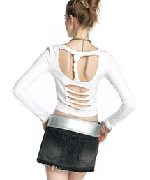 Distressed Braided Longsleeve White