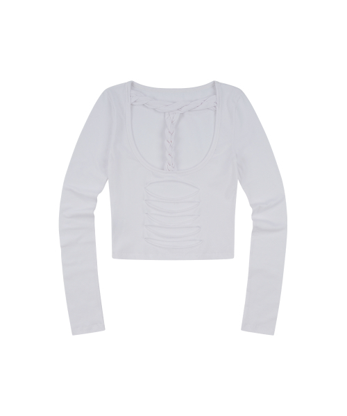 KASHIKO（カシコ）の「Distressed Braided Longsleeve White（Tシャツ/カットソー・レディース・その他・FREE）」の11枚目の写真