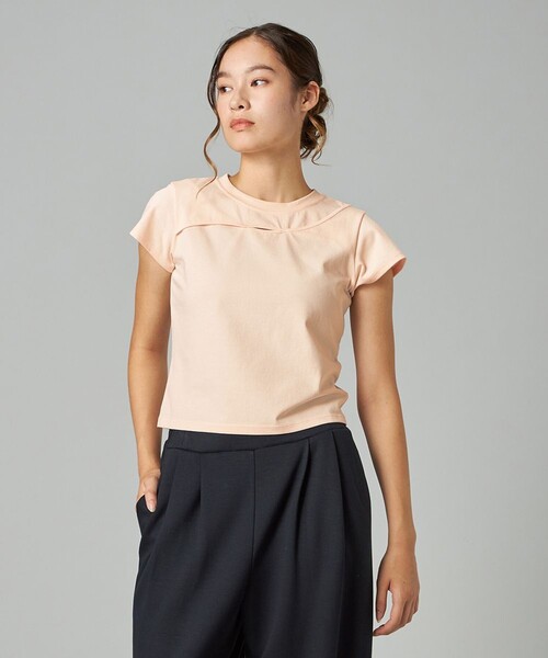 Chacott（チャコット）の「HandsomeCotton カットアウトTシャツ（その他トップス・レディース・ブラック/ピンク系その他・M/L）」の2枚目の写真
