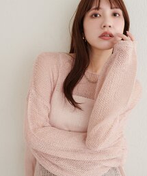 透かし編みニット