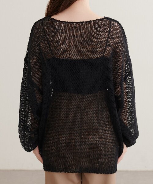 natural couture(ナチュラルクチュール)の「透かし編みニット(ニット/セーター・レディース・ピンク/ブラック/ライトベージュ/ブラウン/サックスブルー・SMALL/FREE)」の12枚目の写真