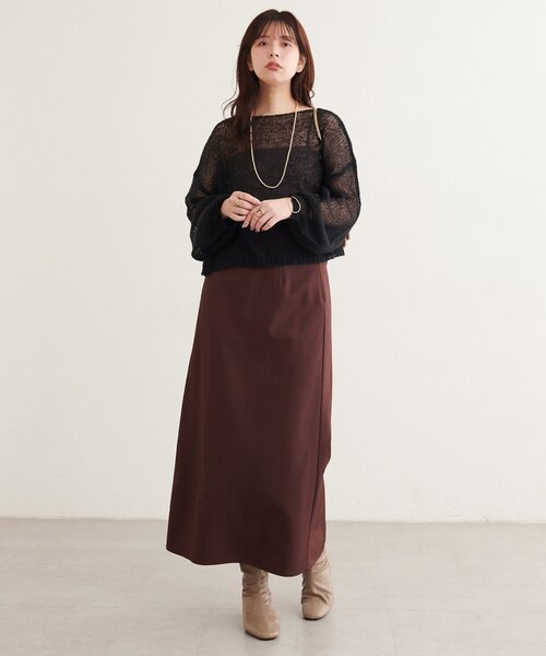 natural couture(ナチュラルクチュール)の「透かし編みニット(ニット/セーター・レディース・ピンク/ブラック/ライトベージュ/ブラウン/サックスブルー・SMALL/FREE)」の20枚目の写真