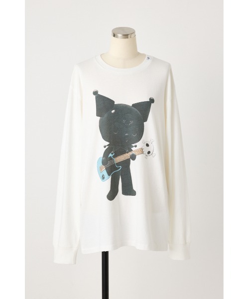 SHEL'TTER ORIGINAL(シェルターオリジナル)の「【REPLIC@RT】BLACK KUROMI GUITAR ロングスリーブシャツ(Tシャツ/カットソー・レディース・チャコールグレー/ホワイト・MEDIUM)」の1枚目の写真