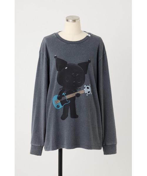 SHEL'TTER ORIGINAL(シェルターオリジナル)の「【REPLIC@RT】BLACK KUROMI GUITAR ロングスリーブシャツ(Tシャツ/カットソー・レディース・チャコールグレー/ホワイト・MEDIUM)」の2枚目の写真