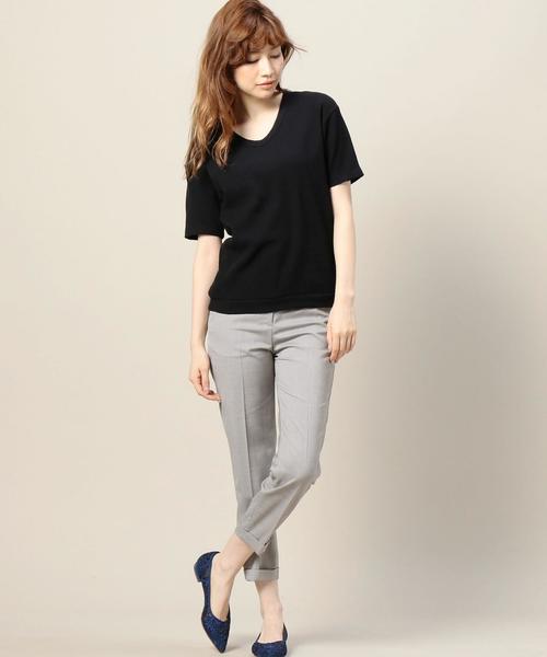BEAUTY&YOUTH UNITED ARROWS(ビューティーアンドユースユナイテッドアローズ)の「BY シャークテーパード9分丈パンツ◆(その他パンツ・レディース・ライトグレー/ブラック・MEDIUM/LARGE/SMALL)」の6枚目の写真