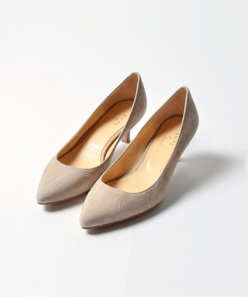 SHIPS（シップス）の「スエードローヒールパンプス◇（パンプス・レディース・ベージュ/ネイビー/ブラウン/オリーブ/ライトグレー・60/70/65/75/55/80）」の3枚目の写真