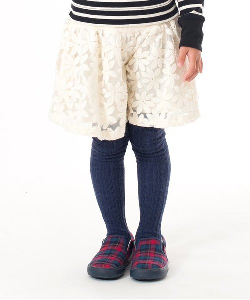 apres les cours(アプレレクール)の「レースキュロット(その他パンツ・キッズ・アイボリー/ネイビー・100/120/140/80/90/110/130)」の1枚目の写真