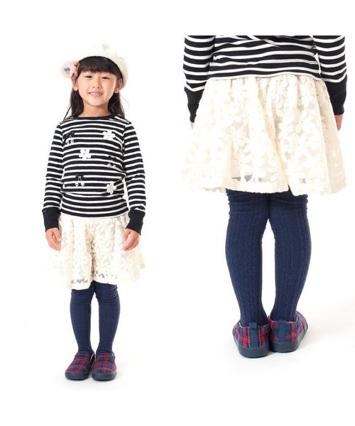 apres les cours(アプレレクール)の「レースキュロット(その他パンツ・キッズ・アイボリー/ネイビー・100/120/140/80/90/110/130)」の7枚目の写真