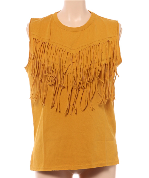 MOUSSY（マウジー）の「FRINGE DESIGN TANK（タンクトップ・レディース・ライトブラック/オフホワイト/イエロー・FREE）」の10枚目の写真