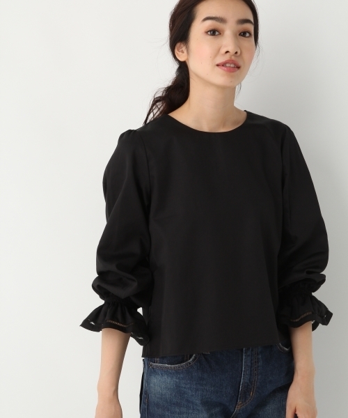 A part by（アパートバイ）の「Cサテンハシゴレースブラウス 735525 （シャツ/ブラウス・レディース・ホワイト/キャメル/ブラック・FREE）」の3枚目の写真