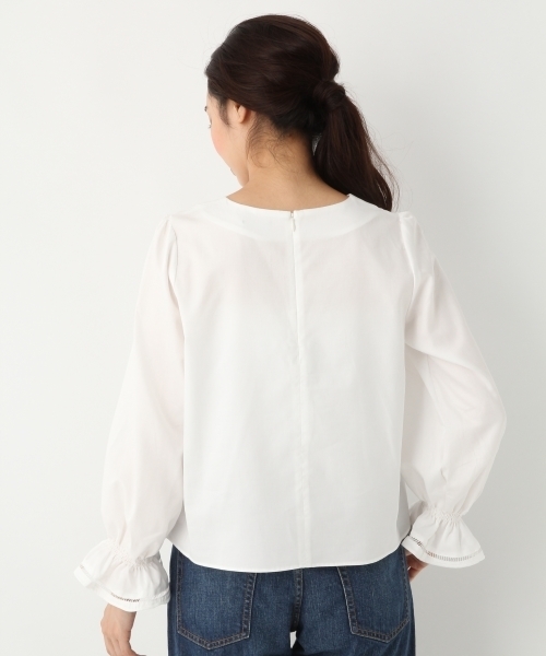 A part by（アパートバイ）の「Cサテンハシゴレースブラウス 735525 （シャツ/ブラウス・レディース・ホワイト/キャメル/ブラック・FREE）」の12枚目の写真