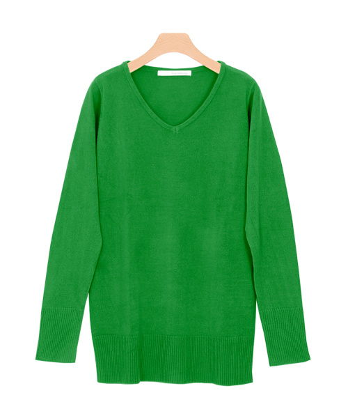 Pierrot（ピエロ）の「お家で洗えるカシミアタッチVネックニットチュニック（ニット/セーター・レディース・グレー/ベージュ/グリーン系その他/ネイビー/パープル/マスタード/オレンジ/アイボリー/ブラック/カーキ/ライトブルー/ピンクベージュ/ブラウン/グリーン/レッド/バーガンディー/インディゴブルー/グリーン系その他2/オレンジ系その他/オフホワイト/グリーン系その他3/レッド系その他/ブルーグリーン/ブラウン系その他/グレー系その他/ブラウン系その他3/ライトピンク/ブラウン系その他2/グレイッシュベージュ/ピンク系その他・L/M）」の14枚目の写真