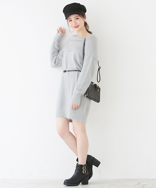 one after another NICE CLAUP(ワンアフターアナザーナイスクラップ)の「オフショルワンピ―ス(ワンピース・レディース・アイボリー/ブラック/サックスブルー/ライトピンク・FREE)」の22枚目の写真