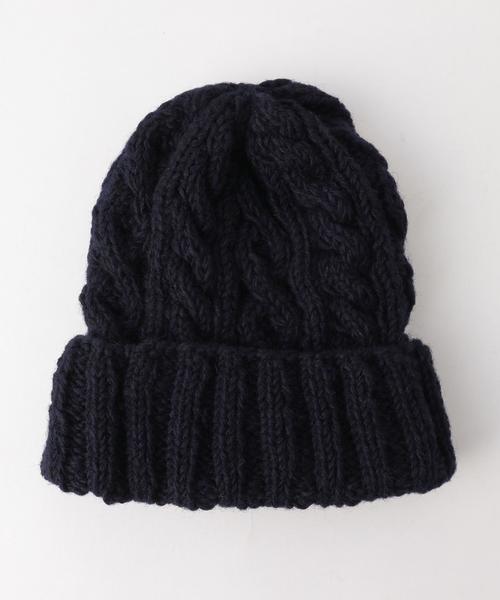 Another Edition（アナザーエディション）の「ケーブル編みニット帽/AEBC CBL Knit CAP◆（ニットキャップ/ビーニー・レディース・ライトグレー/レッド/ネイビー・FREE）」の3枚目の写真