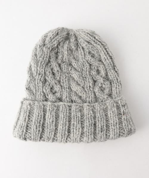 Another Edition（アナザーエディション）の「ケーブル編みニット帽/AEBC CBL Knit CAP◆（ニットキャップ/ビーニー・レディース・ライトグレー/レッド/ネイビー・FREE）」の2枚目の写真