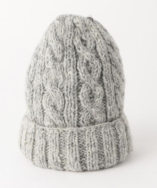 Another Edition（アナザーエディション）の「ケーブル編みニット帽/AEBC CBL Knit CAP◆（ニットキャップ/ビーニー・レディース・ライトグレー/レッド/ネイビー・FREE）」の6枚目の写真