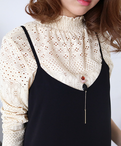 N.（N. Natural Beauty Basic）（エヌエヌナチュラルビューティーベーシック）の「スリットキャミワンピース（ワンピース・レディース・ブラック/グレー・MEDIUM）」の7枚目の写真