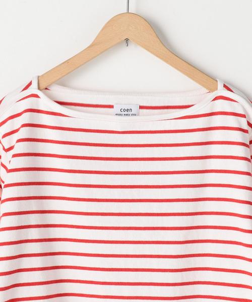 coen（コーエン）の「ボーダー天竺カットソー（Tシャツ/カットソー・レディース・コバルトブルー/ホワイト/ネイビー/レッド・MEDIUM/LARGE）」の6枚目の写真