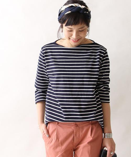 coen（コーエン）の「ボーダー天竺カットソー（Tシャツ/カットソー・レディース・コバルトブルー/ホワイト/ネイビー/レッド・MEDIUM/LARGE）」の20枚目の写真