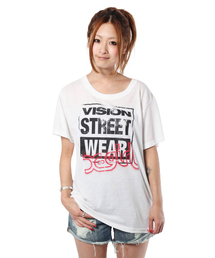 X-girl | "VISION OLD SCHOOL LOGO"S/S BIG TEE(Tシャツ/カットソー)