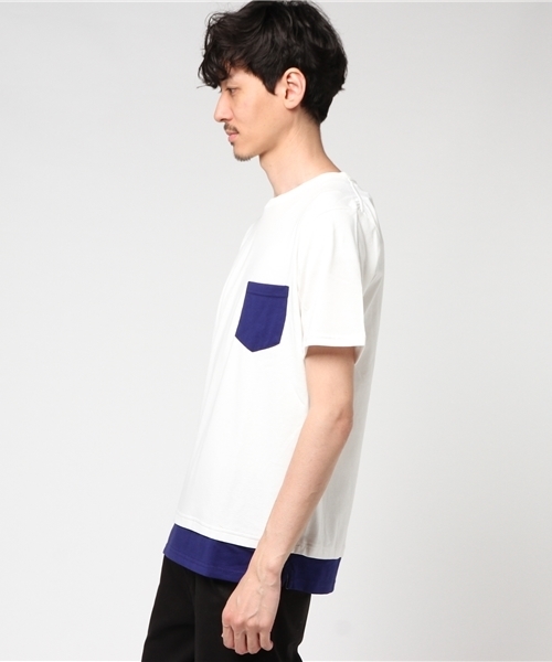 WEGO（ウィゴー）の「WEGO/フェイクレイヤードポケットTシャツ（Tシャツ/カットソー・メンズ・ブラック/杢グレー/ターコイズブルー/ホワイト/オレンジ系その他6/グレー系その他5/ブラック系その他5/ブルー系その他5・LARGE/MEDIUM）」の20枚目の写真