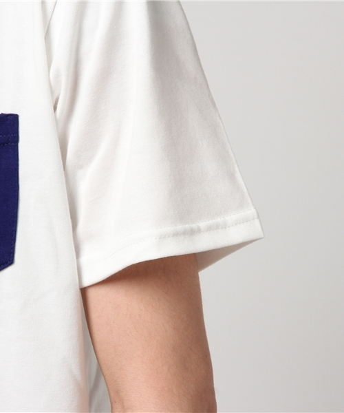 WEGO（ウィゴー）の「WEGO/フェイクレイヤードポケットTシャツ（Tシャツ/カットソー・メンズ・ブラック/杢グレー/ターコイズブルー/ホワイト/オレンジ系その他6/グレー系その他5/ブラック系その他5/ブルー系その他5・LARGE/MEDIUM）」の11枚目の写真