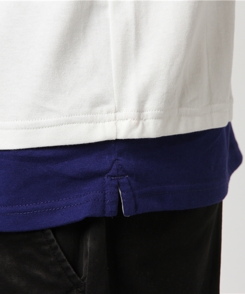 WEGO（ウィゴー）の「WEGO/フェイクレイヤードポケットTシャツ（Tシャツ/カットソー・メンズ・ブラック/杢グレー/ターコイズブルー/ホワイト/オレンジ系その他6/グレー系その他5/ブラック系その他5/ブルー系その他5・LARGE/MEDIUM）」の12枚目の写真