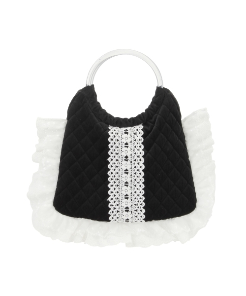 merry jenny（メリージェニー）の「グランマキルティングbag（ハンドバッグ・レディース・オフホワイト/ブラック・FREE）」の3枚目の写真