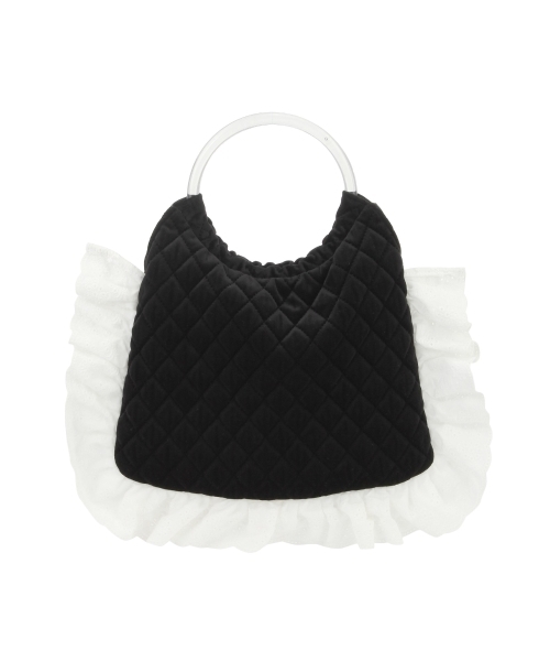 merry jenny（メリージェニー）の「グランマキルティングbag（ハンドバッグ・レディース・オフホワイト/ブラック・FREE）」の5枚目の写真