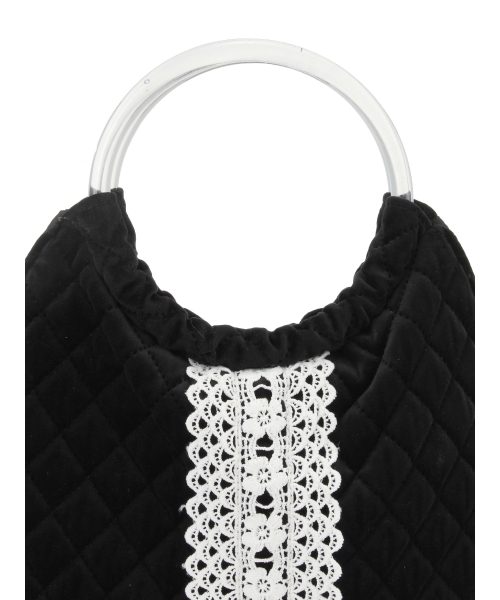 merry jenny（メリージェニー）の「グランマキルティングbag（ハンドバッグ・レディース・オフホワイト/ブラック・FREE）」の6枚目の写真