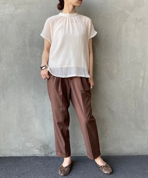 JEANS FACTORY Clothes（ジーンズファクトリークローズ）の「[JEANS FACTORY CLOTHES/ジーンズファクトリークローズ] ストレッチギャバトラックパンツ（その他パンツ・レディース・ブラック/グレー/カーキ/ブラウン/ベージュ・34/36/38）」の4枚目の写真