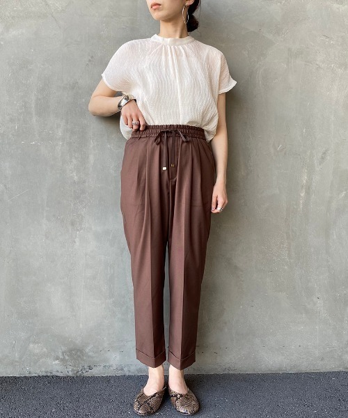 JEANS FACTORY Clothes（ジーンズファクトリークローズ）の「[JEANS FACTORY CLOTHES/ジーンズファクトリークローズ] ストレッチギャバトラックパンツ（その他パンツ・レディース・ブラック/グレー/カーキ/ブラウン/ベージュ・34/36/38）」の9枚目の写真