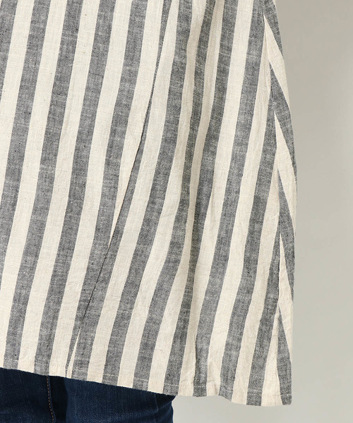 LBC（エルビーシー）の「【WEB限定 LLサイズ有り】ストライプロールアップチュニック（Tシャツ/カットソー・レディース・ブラック/グリーン/その他35・MEDIUM/LARGE/L/LL/M）」の8枚目の写真