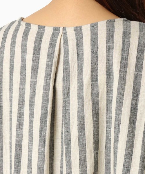 LBC（エルビーシー）の「【WEB限定 LLサイズ有り】ストライプロールアップチュニック（Tシャツ/カットソー・レディース・ブラック/グリーン/その他35・MEDIUM/LARGE/L/LL/M）」の7枚目の写真