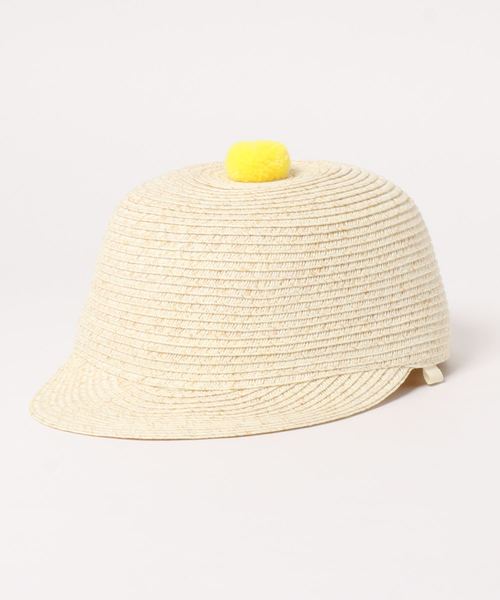 GRIN BUDDY（グリンバディ）の「【GRIN BUDDY(グリンバディ)】 ポンポン付き ストローキャップ / Pon Straw Cap（キャップ・キッズ・ベージュ/ネイビー/アイボリー・54）」の6枚目の写真