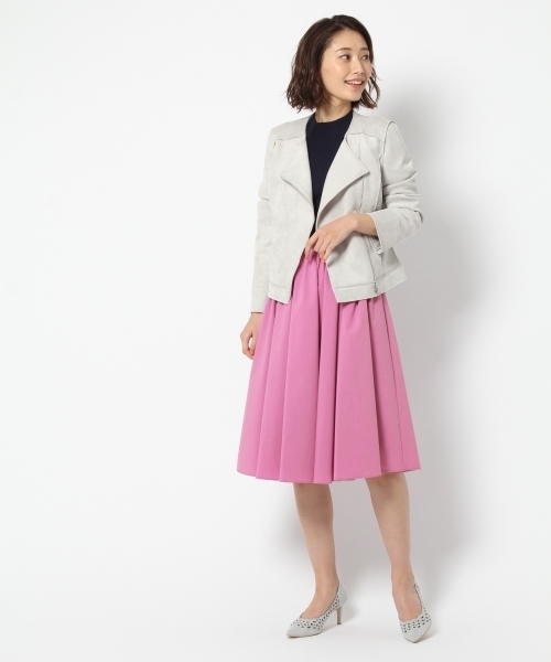 laboratory work(ラボラトリーワーク)の「タックミディ―スカート(スカート・レディース・ベージュ/ネイビー/ピンク/ブルー・MEDIUM)」の8枚目の写真