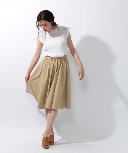 laboratory work(ラボラトリーワーク)の「タックミディ―スカート(スカート・レディース・ベージュ/ネイビー/ピンク/ブルー・MEDIUM)」の21枚目の写真