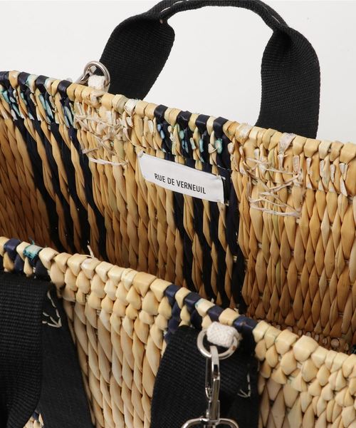 AMERICAN RAG CIE（アメリカンラグシー）の「RUE DE VERNEUIL　ルーデュ ベルネイユ/バスケットバッグ（かごバッグ・レディース・ブラック/レッド・FREE）」の4枚目の写真