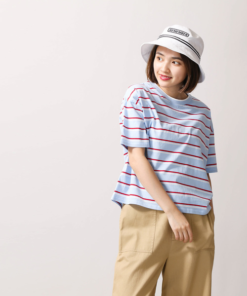 WEGO(ウィゴー)の「WEGO/カラーリブボーダーTシャツ(Tシャツ/カットソー・レディース・ホワイト/サックスブルー/ピンク/イエロー・FREE)」の12枚目の写真