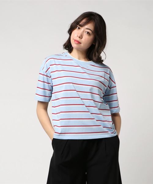 WEGO(ウィゴー)の「WEGO/カラーリブボーダーTシャツ(Tシャツ/カットソー・レディース・ホワイト/サックスブルー/ピンク/イエロー・FREE)」の17枚目の写真