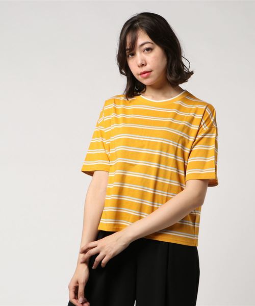 WEGO(ウィゴー)の「WEGO/カラーリブボーダーTシャツ(Tシャツ/カットソー・レディース・ホワイト/サックスブルー/ピンク/イエロー・FREE)」の18枚目の写真