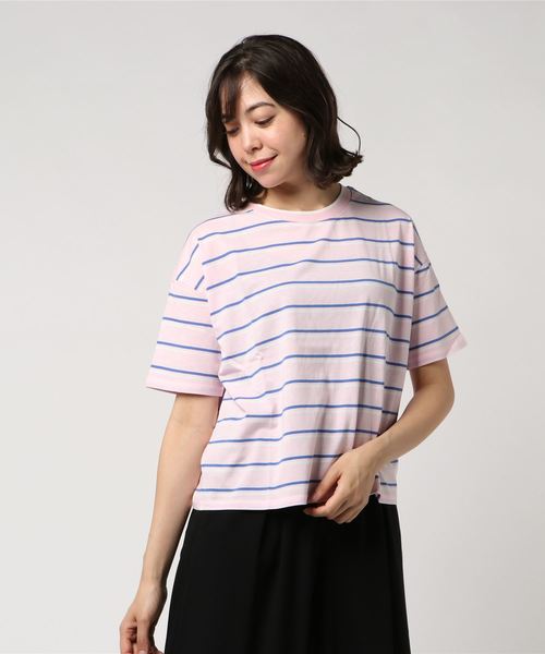 WEGO(ウィゴー)の「WEGO/カラーリブボーダーTシャツ(Tシャツ/カットソー・レディース・ホワイト/サックスブルー/ピンク/イエロー・FREE)」の19枚目の写真