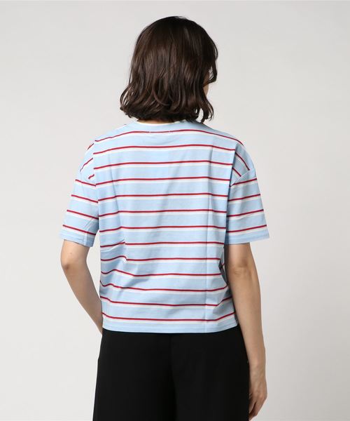 WEGO(ウィゴー)の「WEGO/カラーリブボーダーTシャツ(Tシャツ/カットソー・レディース・ホワイト/サックスブルー/ピンク/イエロー・FREE)」の6枚目の写真