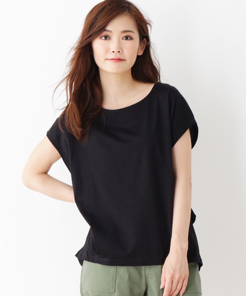 grove(グローブ)の「フレンチスリーブタックプルオーバー(Tシャツ/カットソー・レディース・ブラウン/ライトベージュ/ブラック・03/02)」の1枚目の写真