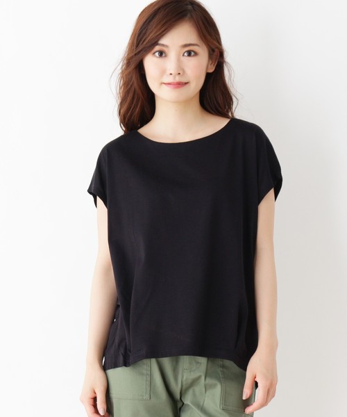 grove(グローブ)の「フレンチスリーブタックプルオーバー(Tシャツ/カットソー・レディース・ブラウン/ライトベージュ/ブラック・03/02)」の4枚目の写真