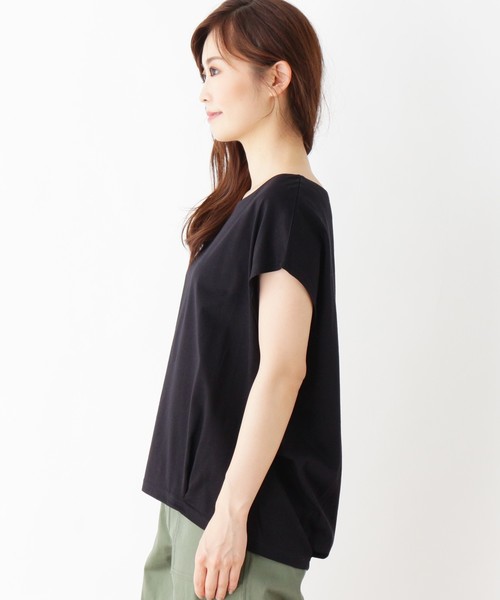 grove(グローブ)の「フレンチスリーブタックプルオーバー(Tシャツ/カットソー・レディース・ブラウン/ライトベージュ/ブラック・03/02)」の5枚目の写真