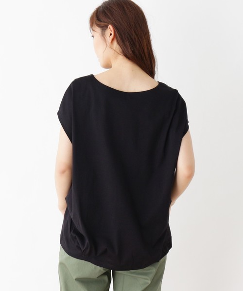 grove(グローブ)の「フレンチスリーブタックプルオーバー(Tシャツ/カットソー・レディース・ブラウン/ライトベージュ/ブラック・03/02)」の6枚目の写真